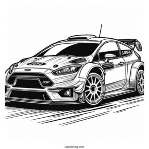 Ford Rally Car Coloring Sheet