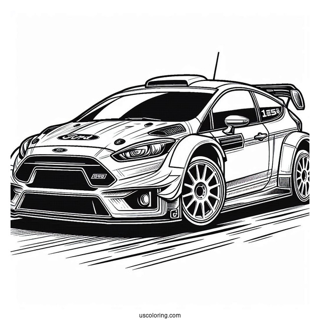 Ford Rally Car Coloring Sheet