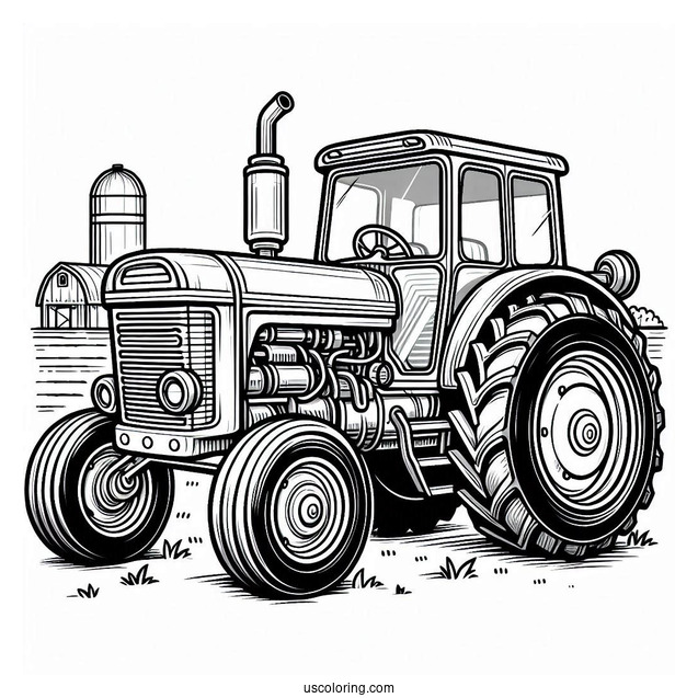 Farm Tractor To Color