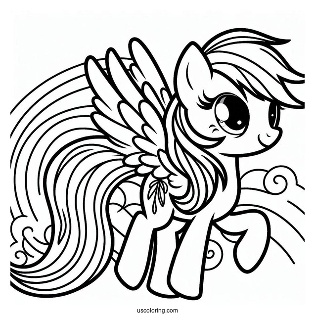 Simple Rainbow Dash Coloring Page For Kids