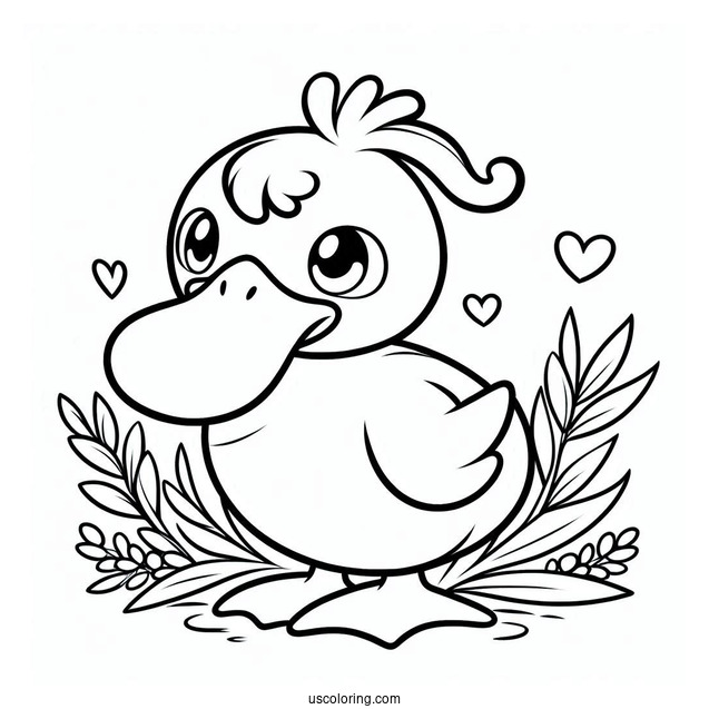 Easy Psyduck Coloring Page For Kids