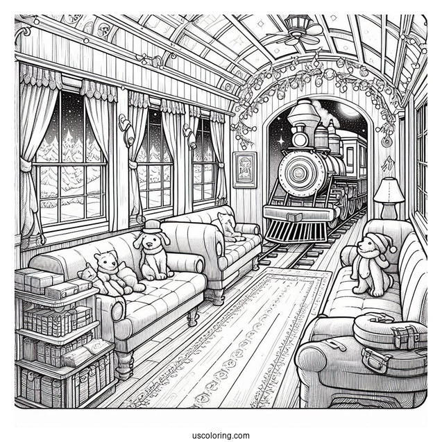 Polar Express Coloring Page Of Interior