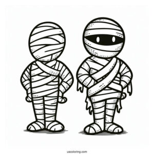Detailed Cartoon Mummy Coloring Page