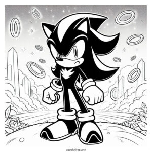 Shadow Coloring Page Standing In Front Of Rings In Angel Island