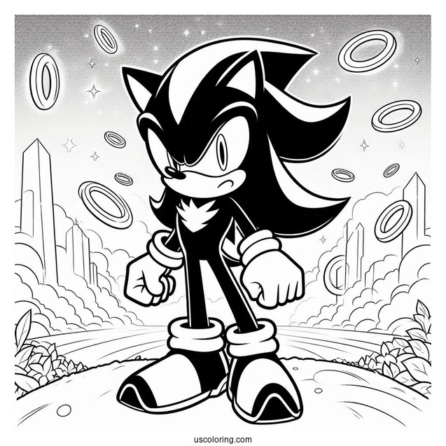 Shadow Coloring Page Standing In Front Of Rings In Angel Island