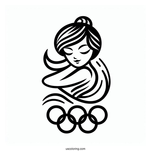 Simple Olympics Coloring Page Logo For Kids