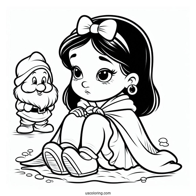 Snow White Coloring Pages Of Sneezy Dwarf For Kids
