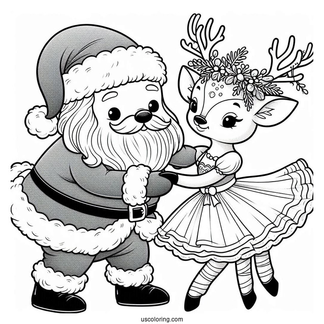 Santa Comforting Dancer The Reindeer