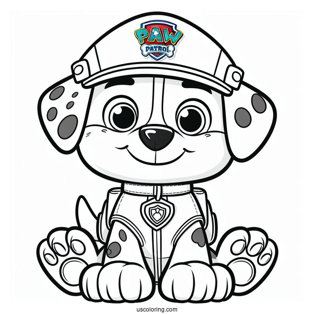 Paw Patrol Rubble Dog Coloring Sheet