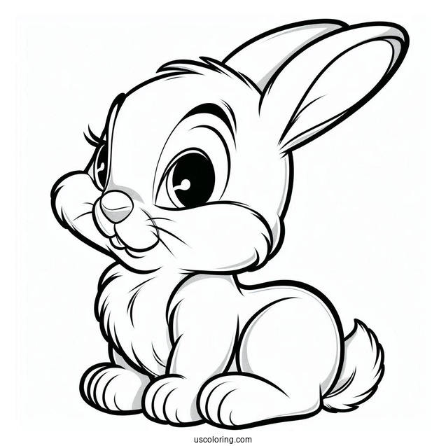 Thumper Rabbit Coloring Page For Preschoolers