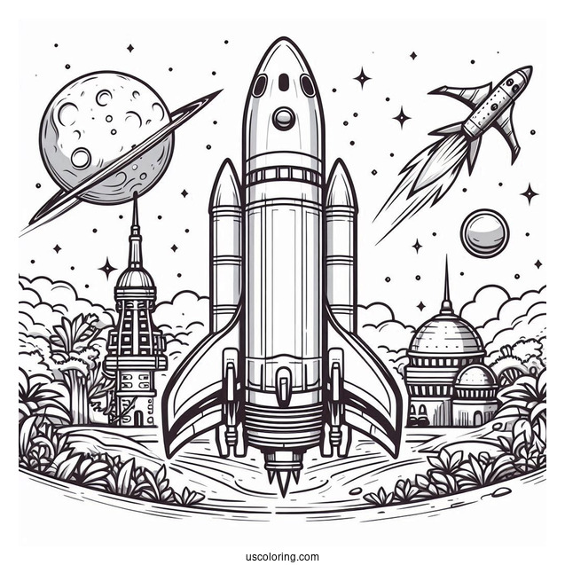 SpaceX Dragon Capsule Coloring Page