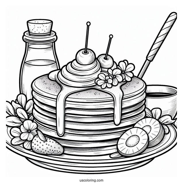 Pancakes Coloring Page