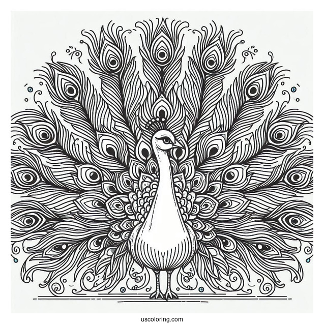 Peacock Flaring It Feathers In The Sun