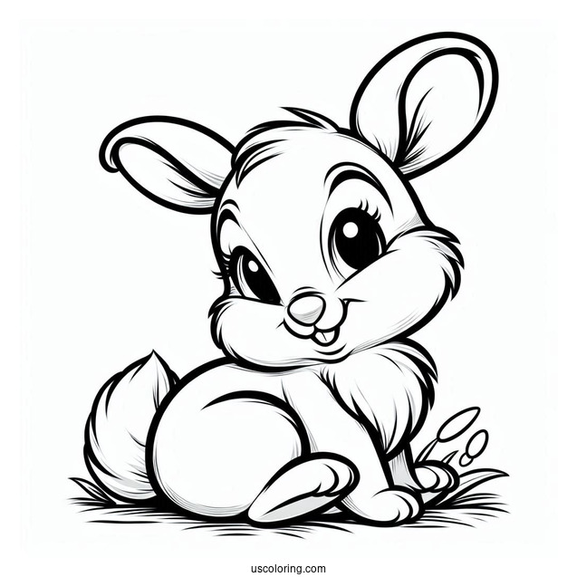 Thumper Rabbit From Bambi Coloring Page