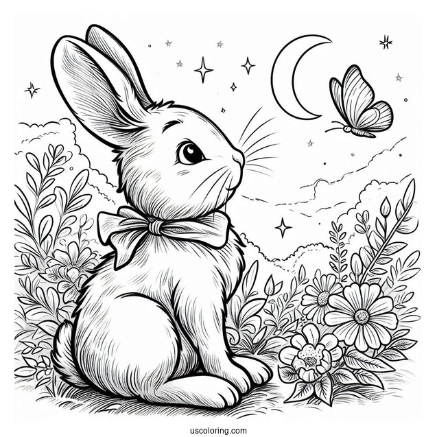 Simple Peter Rabbit Coloring Page For Preschoolers