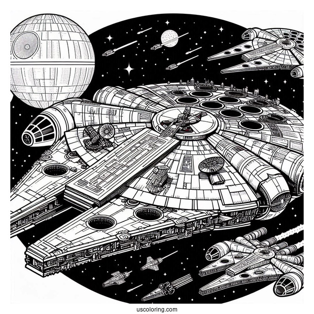Millennium Falcon Coloring Page