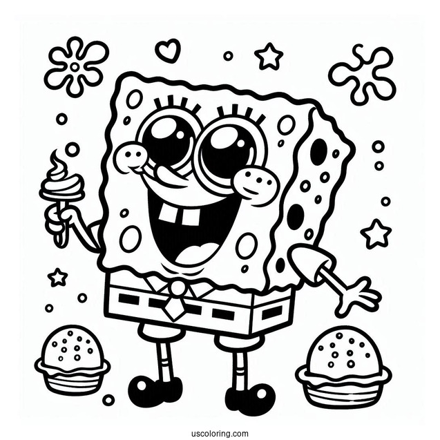 Happy SpongeBob Coloring Page