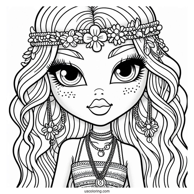 Hippie Yasmin Bratz Coloring In