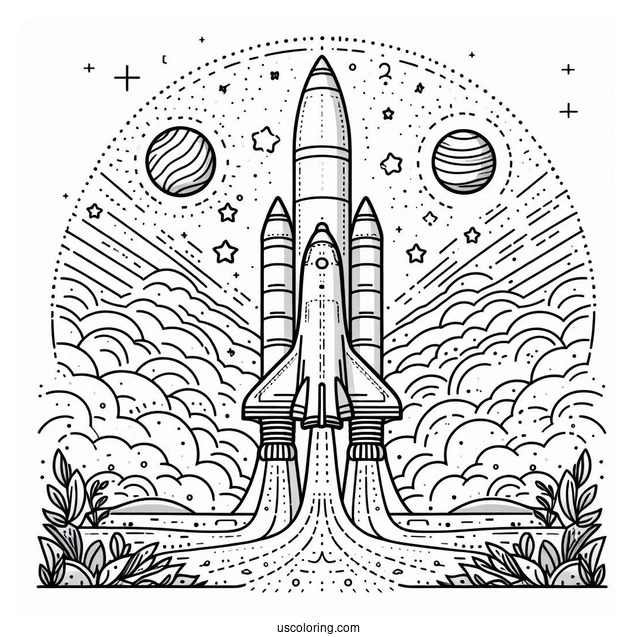 SLS Block 1 NASA Rocket Coloring Page
