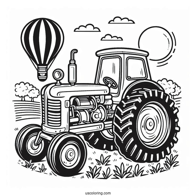 Farm Tractor To Color