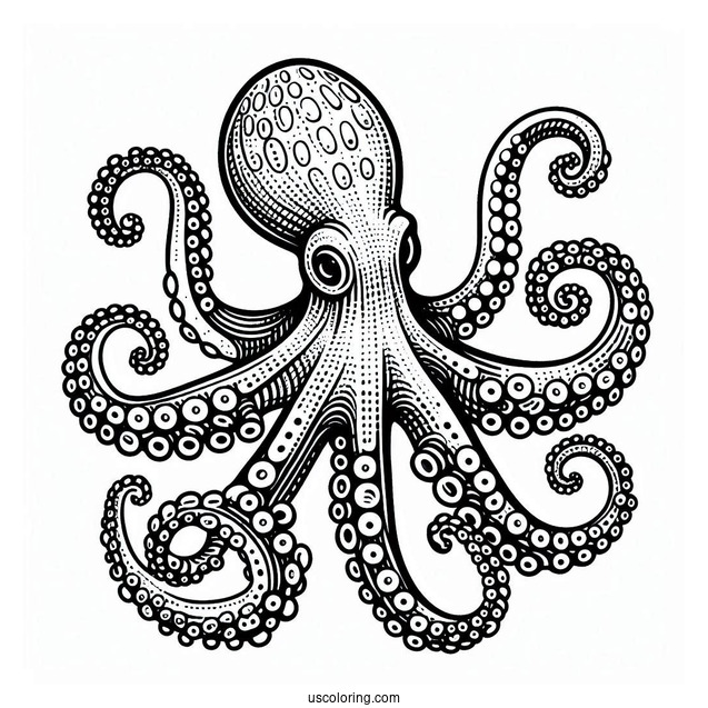 East Pacific Red Octopus Coloring Page