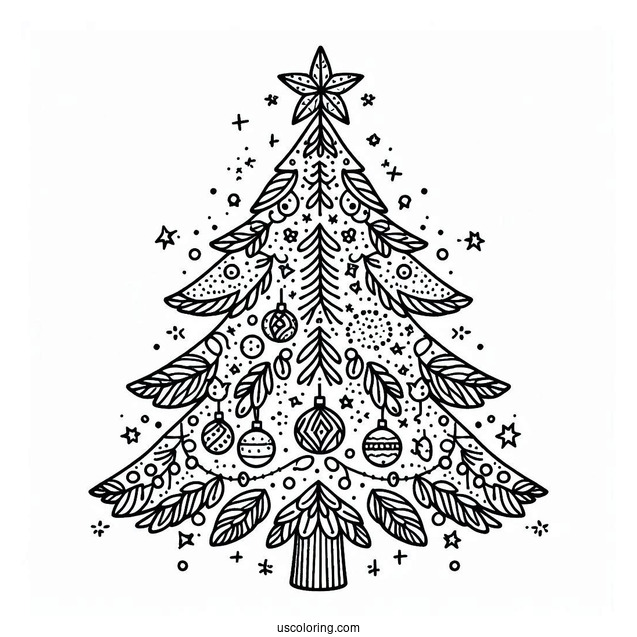 Christmas Tree Template Coloring Page