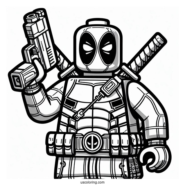 Lego Deadpool Coloring Sheet For Kids
