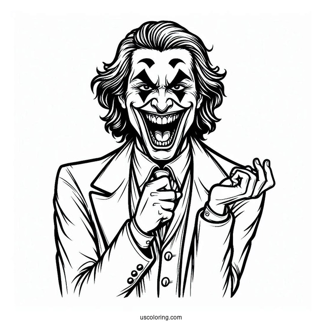 Crazy Joker Mocking Someone Coloring Page