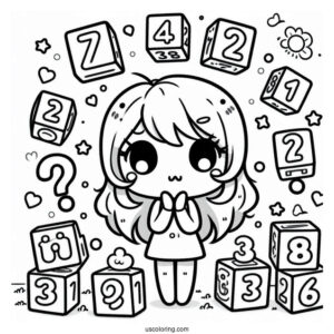 Confused 13 Numberblocks Coloring Page For Kids