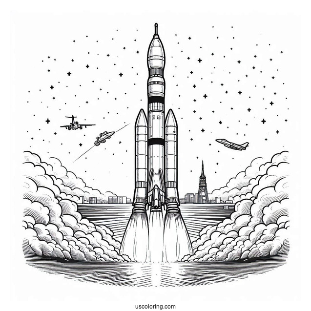 Detailed Outline Of Soyuz Rocket To Color