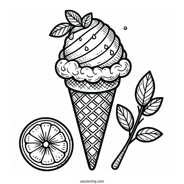 Coloring Page Of Ice Cream Cone