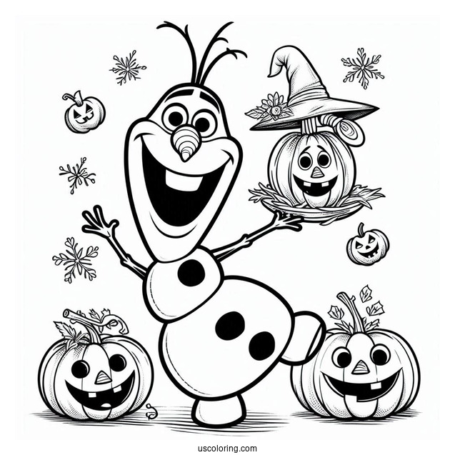 Halloween Themed Olaf Coloring Sheet