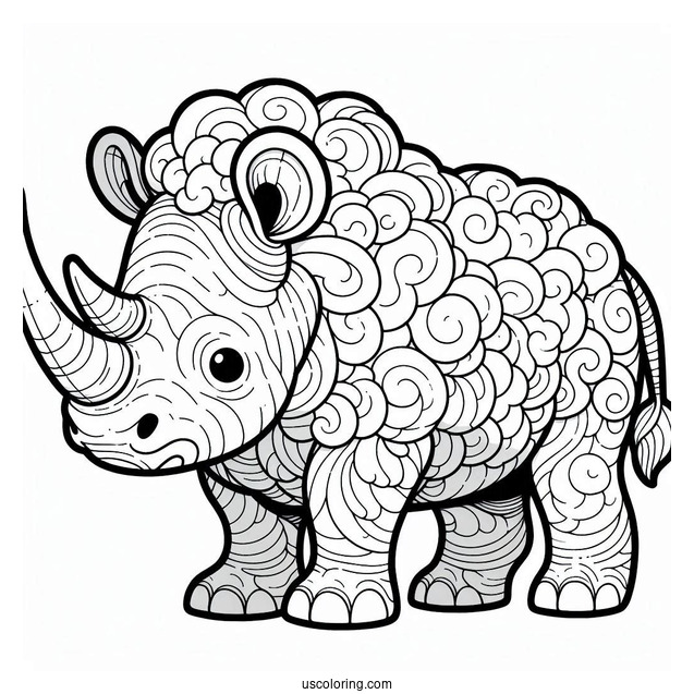 Woolly Rhino Coloring Sheet