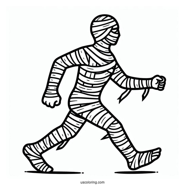 Mummy Coloring Page Walking For Kids