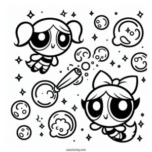 Bubbles Coloring Page For Kids