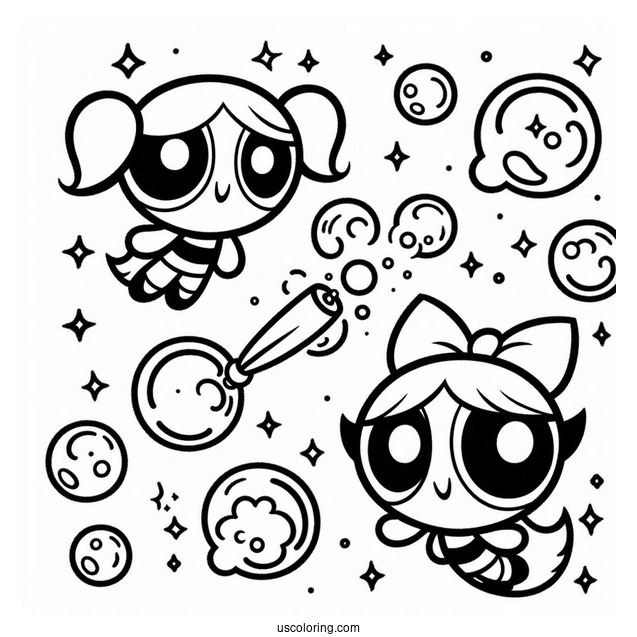 Bubbles Coloring Page For Kids
