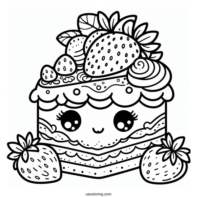 Coloring Sheet Of Strawberry Shortcake Slice