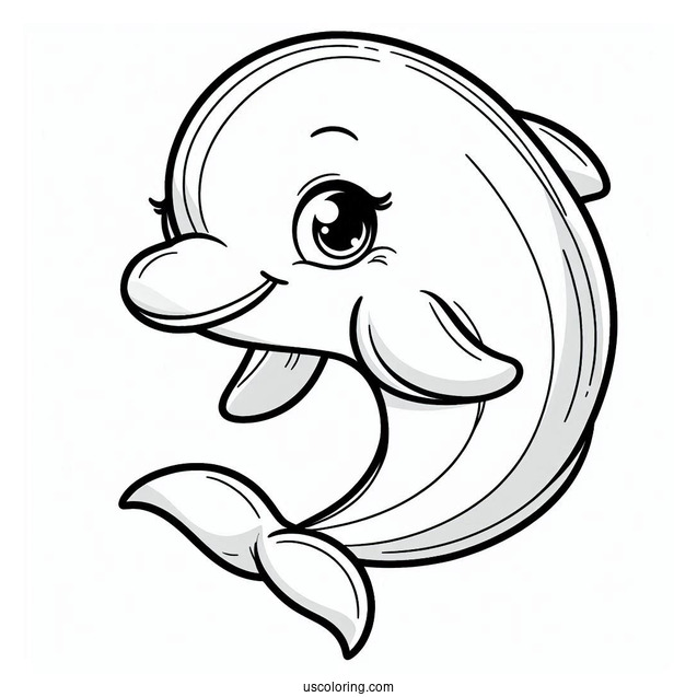 Smiling Dolphin Coloring Sheet For Kids