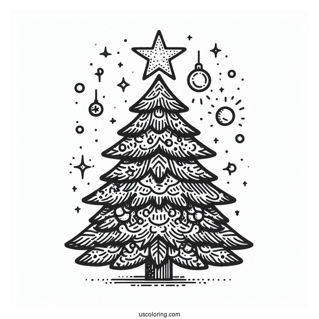 Christmas Tree With Large Star Light