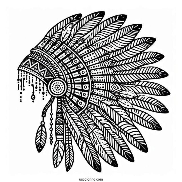 Native American Coloring Page Headdress