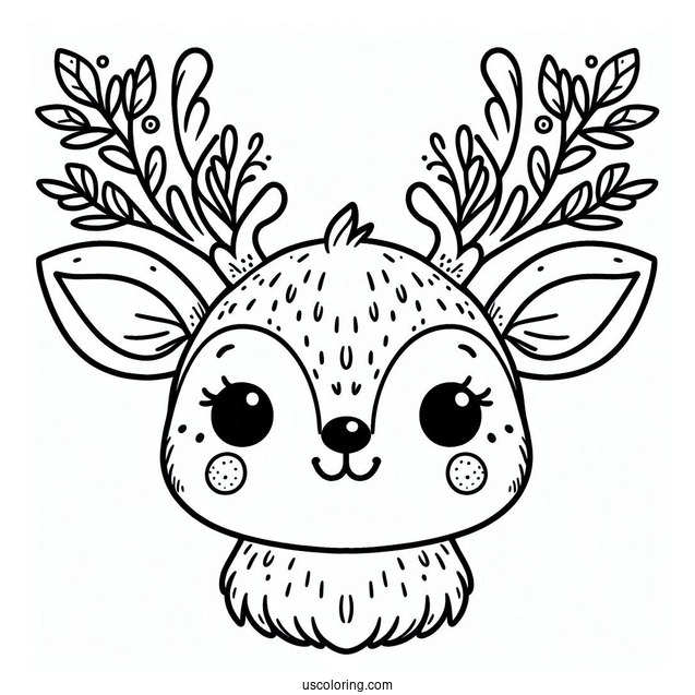 Simple Outline Of Reindeer Head