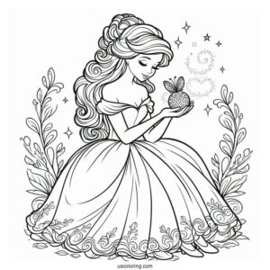Easy Coloring Page Of The Fairy Godmother