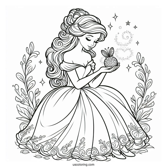 Easy Coloring Page Of The Fairy Godmother