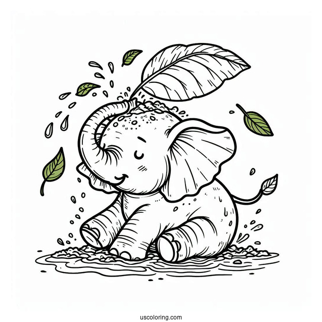 Elephant Cooling Itself With Dirt