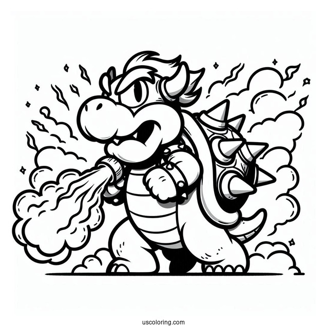 Fire Breathing Bowser To Color
