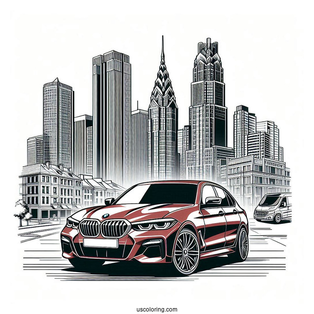 2024 BMW Coloring Page XM Label Red In The City