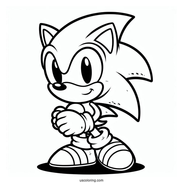 Smiling Sonic Coloring Sheet
