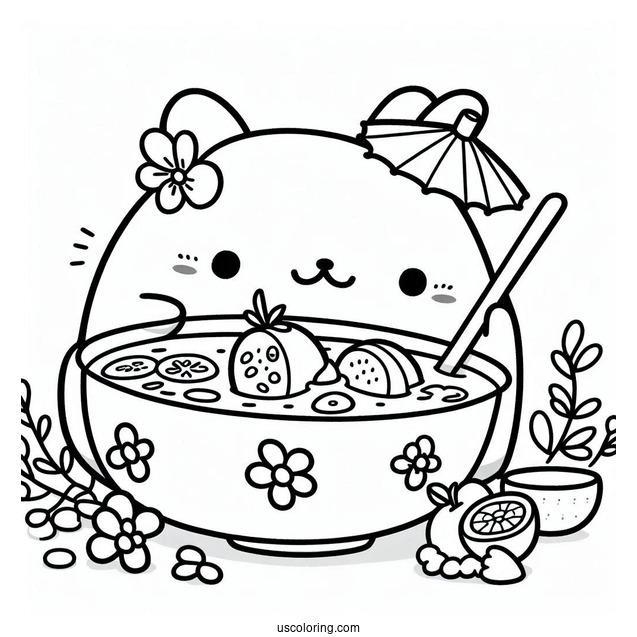 Sumikko Gurashi Coloring Page Making Soup With Ebifurai No Shippo