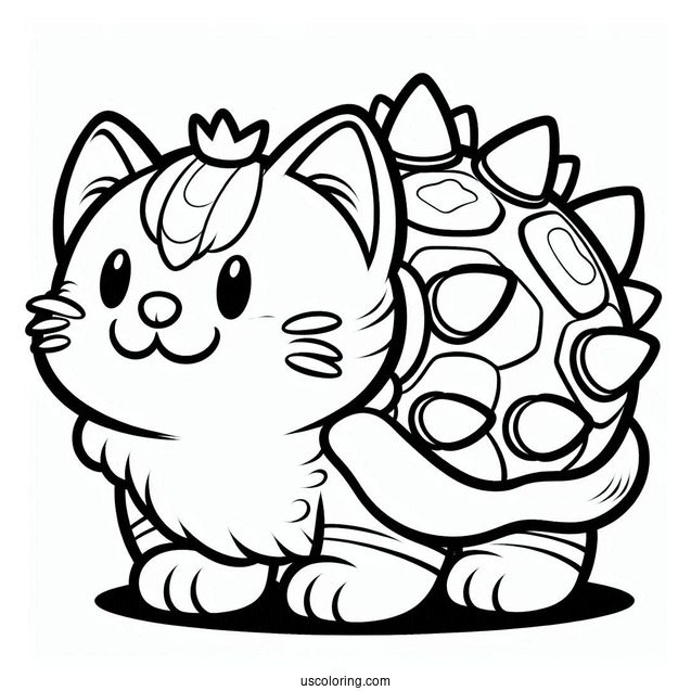 Cat Meowser Coloring Page