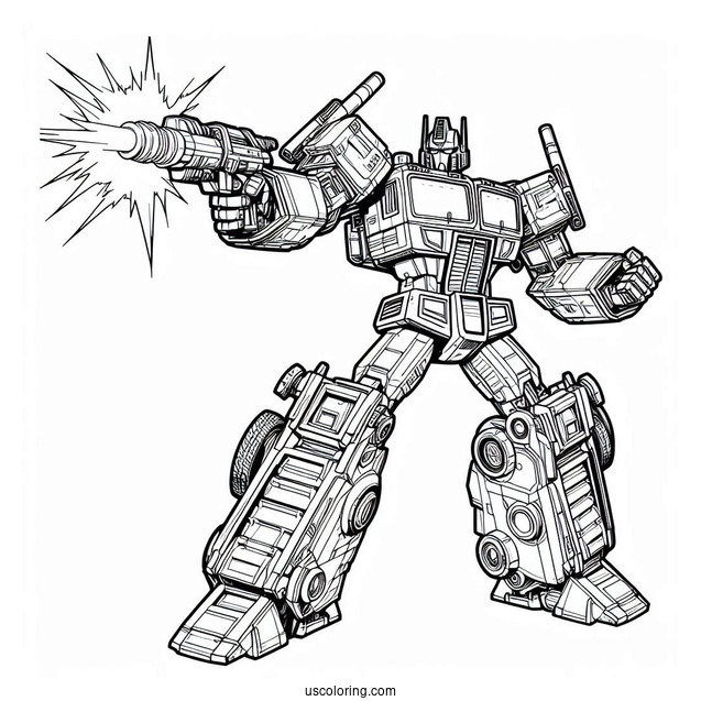 Optimus Prime Coloring Page Shooting Ion Blaster For Kids